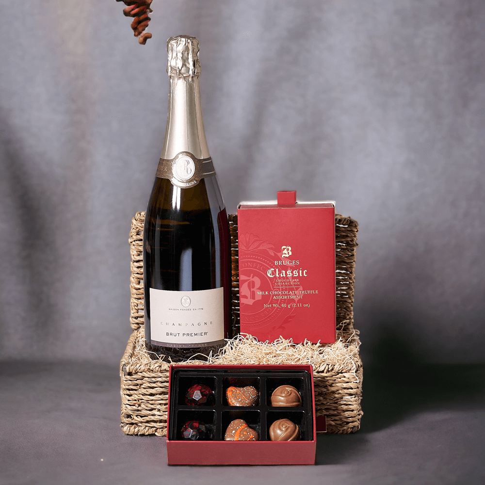 Sparkling Wine and Classic Milk Chocolates – how the gift is presented