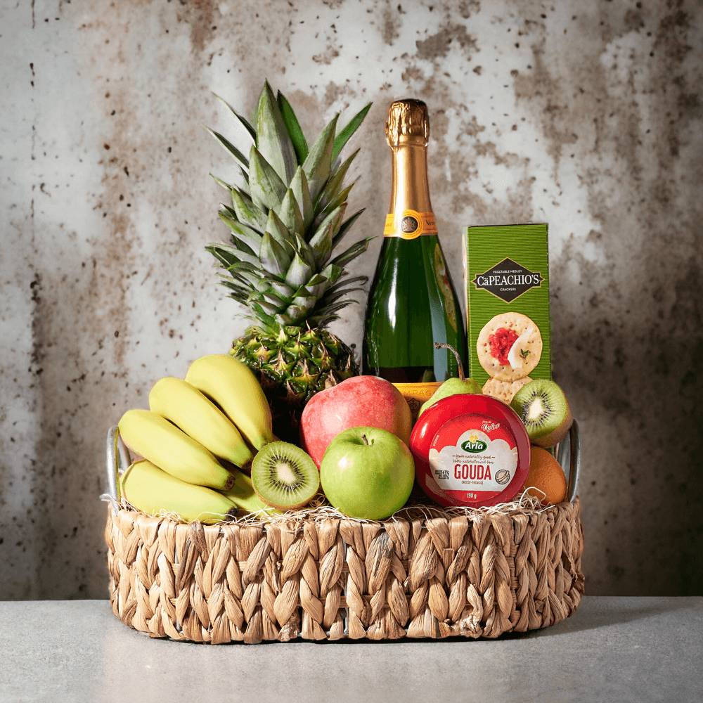 Bountiful Harvest & Bubbly Gift Basket