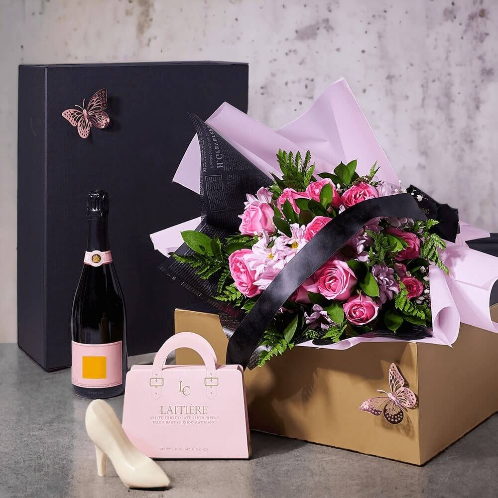Bubbly, Chocolates, &amp; Flowers Gift Set