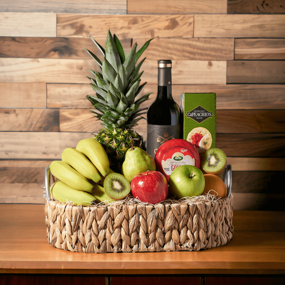 Fruits &amp; Wine Gift Basket