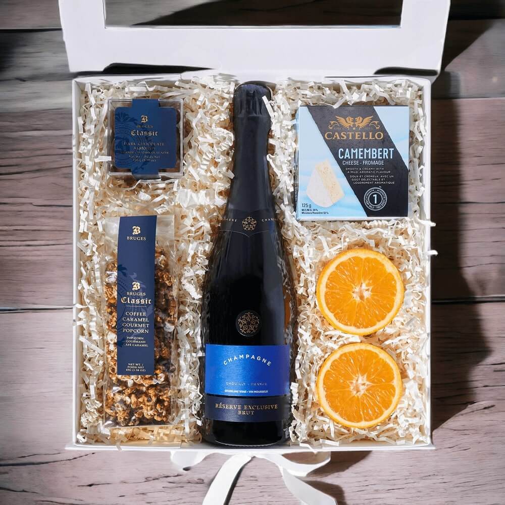 Gourmet Snacks &amp; Sparkling Wine Gift Box