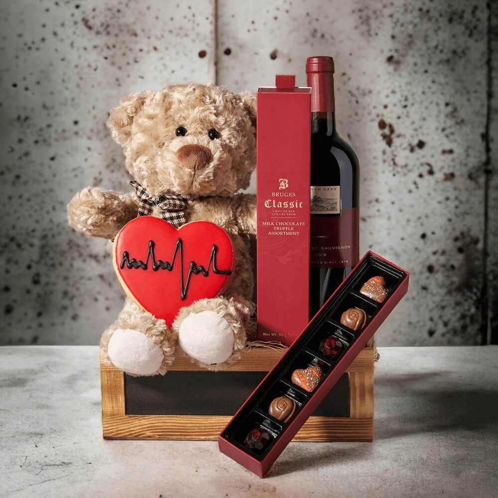 "I Love You Too" Wine &amp; Chocolate Basket