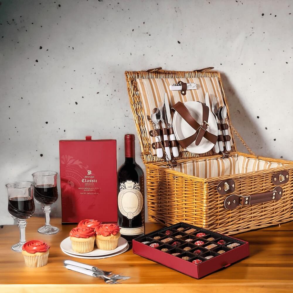 Wine and gourmet food pairing arranged for gifting
