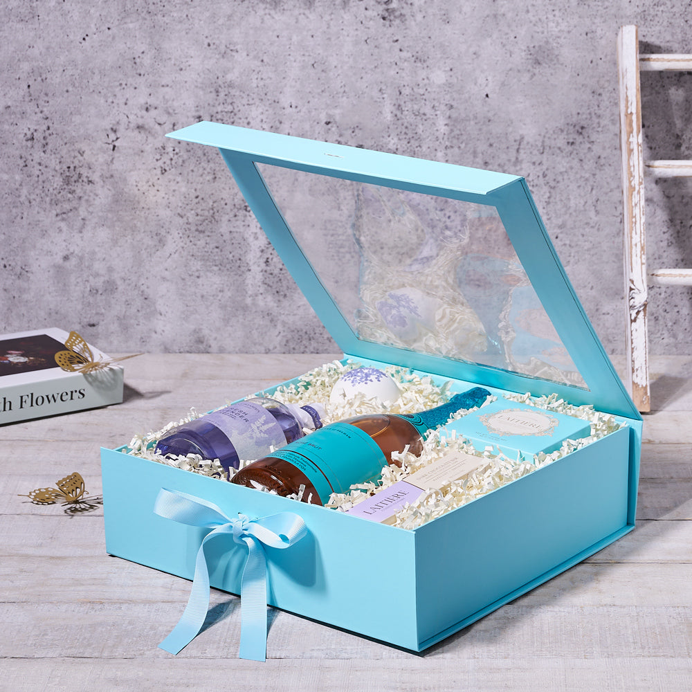 Wine and gourmet foods selected for a custom occasion gift