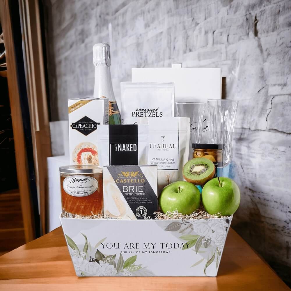 Brie Cheese and Chocolate Truffles Gift – how the gift is presented