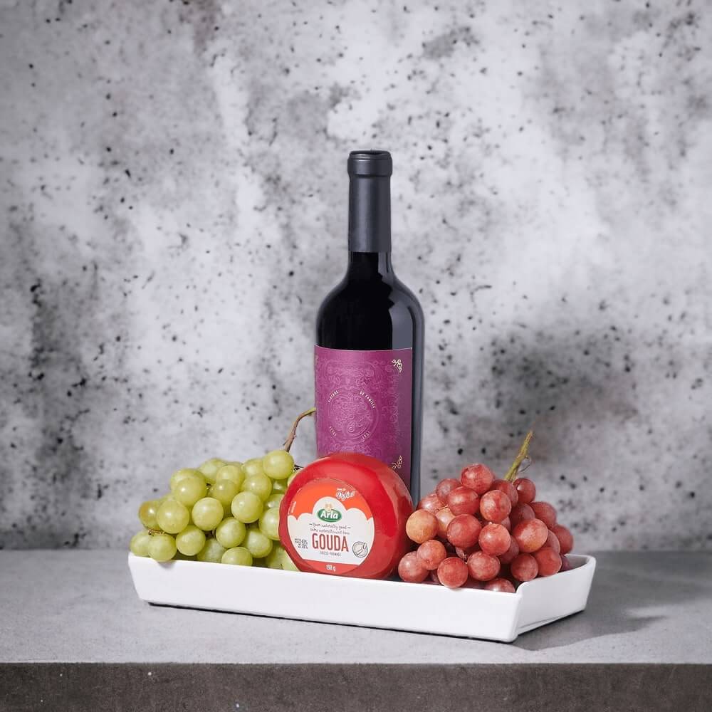 Grapes Wine &amp; Cheese Gift Tray