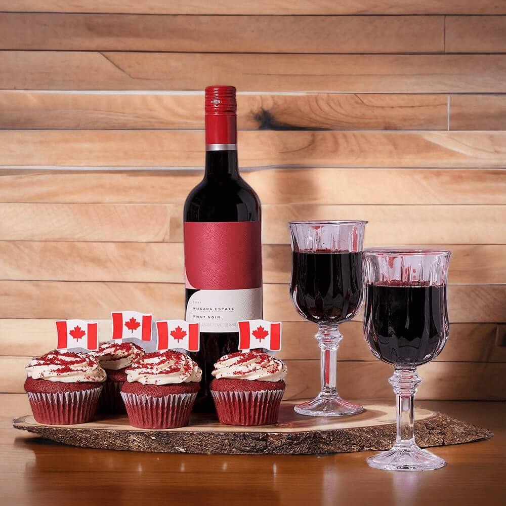 "Oh, Canada!" Cupcakes &amp; Wine Gift Basket