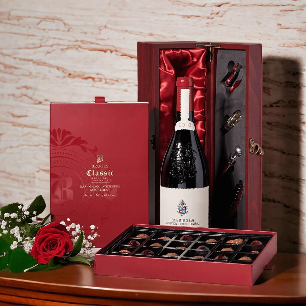 Romantic Wine &amp; Chocolate Gift Set