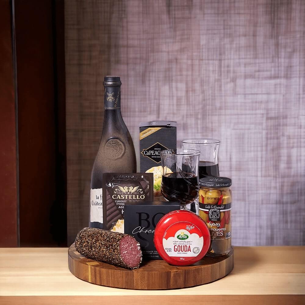 Salami, Cheese, & Crackers Wine Gift Set