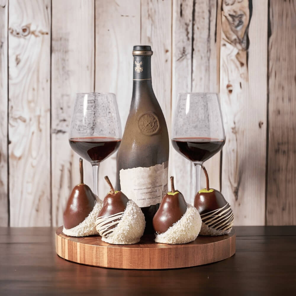 Sumptuous Wine & Chocolate Pears Gift