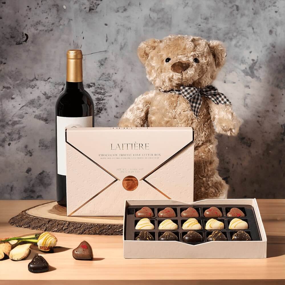 Teddy Bear, Wine, &amp; Chocolate Gift Board