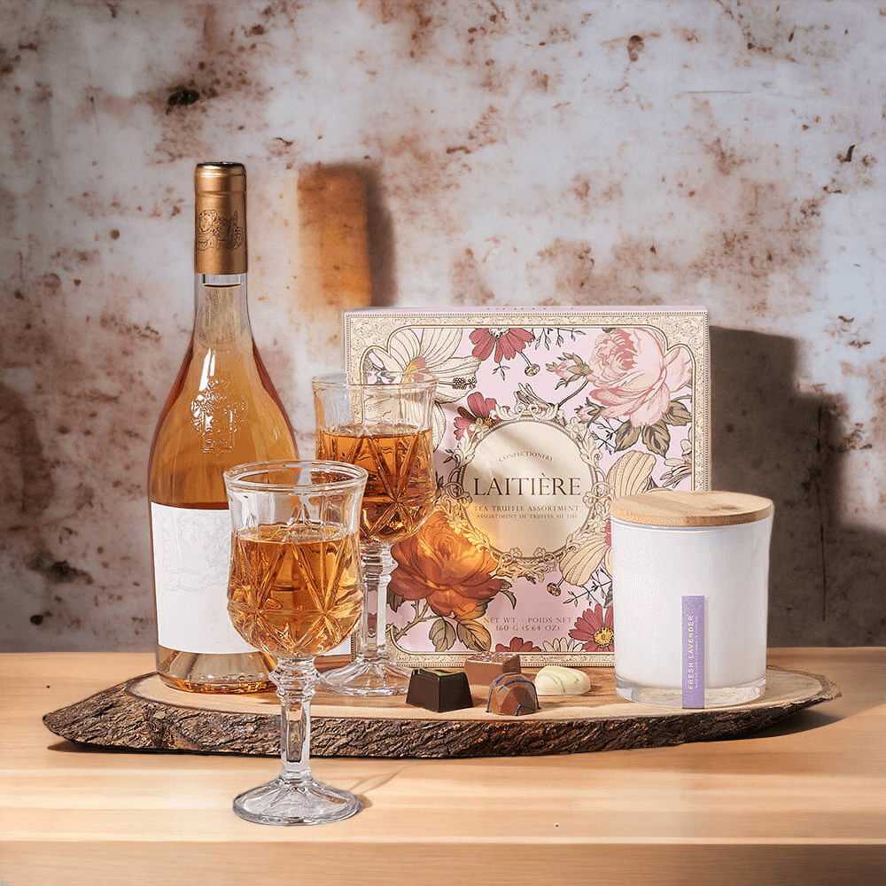 Wine gift being assembled for same-day delivery