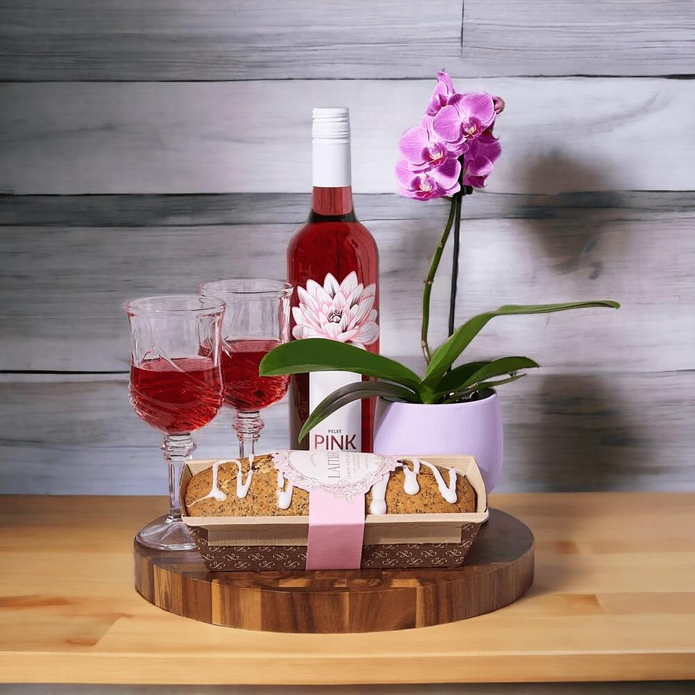 The Elegant Wine &amp; Lemon Poppy Loaf Gift Set