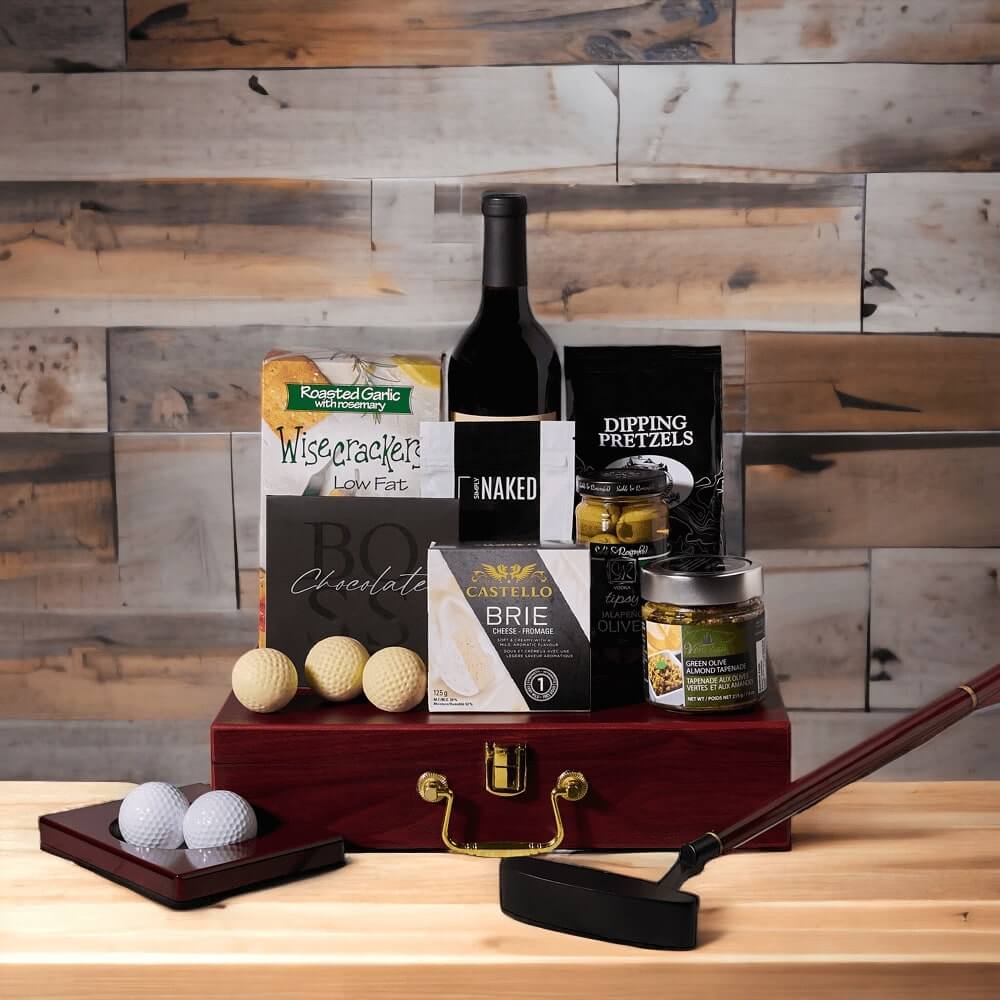 Brie and Wine Chocolate Basket – how the gift is presented
