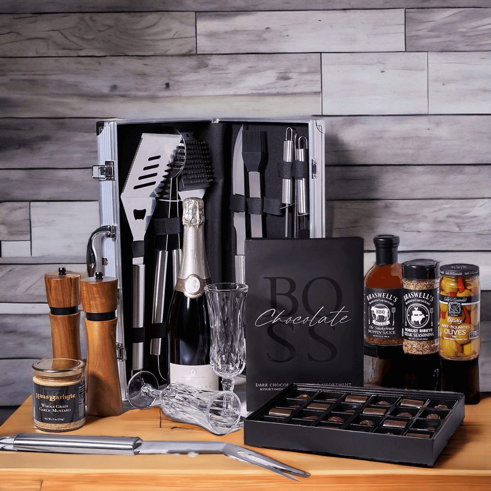 The Supreme BBQ Gift Basket with Sparkling Wine