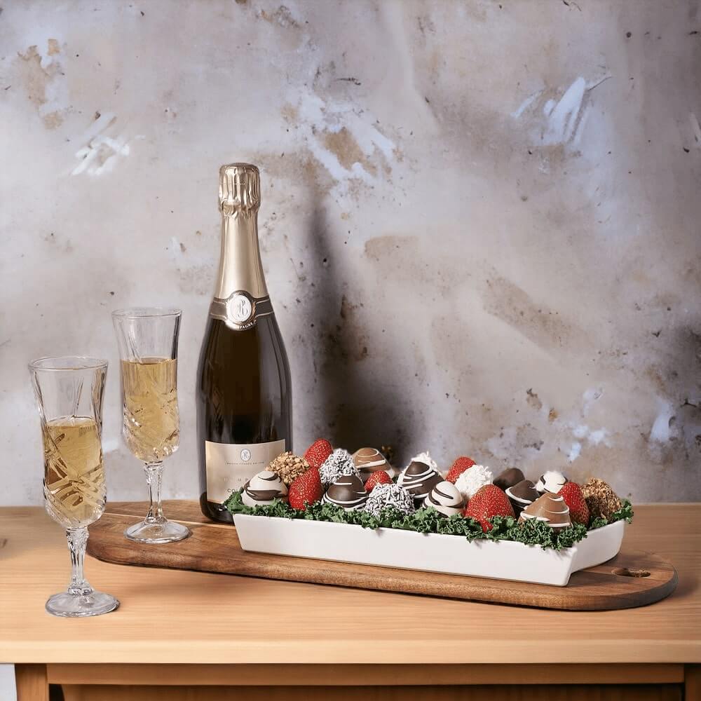 The Wonderfully Pleasing Bubbly &amp; Chocolate Strawberries Gift