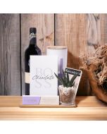 Succulent & Wine Relaxation Gift Basket